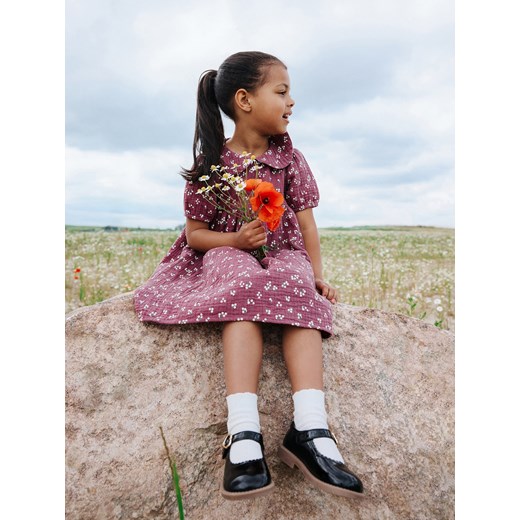 Reserved - Muślinowa sukienka - bordowy ze sklepu Reserved w kategorii Sukienki dziewczęce - zdjęcie 186008897