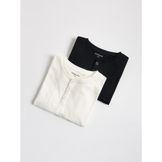 Reserved - Bawełniany longsleeve 2 pack - czarny ze sklepu Reserved w kategorii T-shirty chłopięce - zdjęcie 186009346