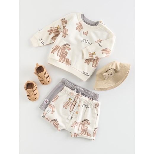 Reserved - Bawełniana bluza z nadrukiem - kremowy - id: 528CJ-02X - marki Reserved - 186009376 Reserved - Bawełniana bluza z nadrukiem - kremowy ze sklepu Reserved w kategorii Odzież dla niemowląt - zdjęcie 186009376