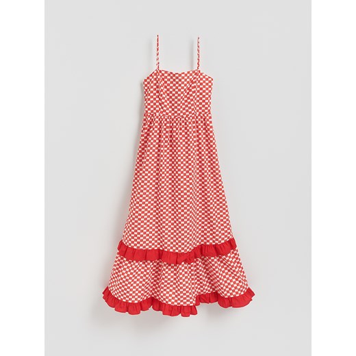 Reserved - Sukienka maxi w kratę - czerwony ze sklepu Reserved w kategorii Sukienki - zdjęcie 186009469
