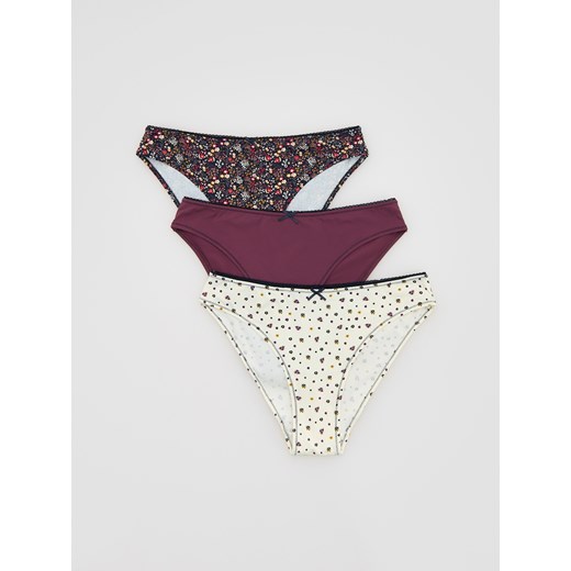 Reserved - Majtki typu figi 3 pack - granatowy ze sklepu Reserved w kategorii Majtki damskie - zdjęcie 186009735