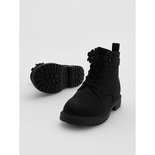 Reserved - Botki z imitacji skóry - czarny Reserved 24/25 Reserved