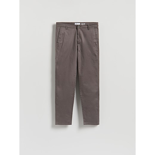 Reserved - Bawełniane spodnie chino slim - ciemnoszary ze sklepu Reserved w kategorii Spodnie męskie - zdjęcie 186009917