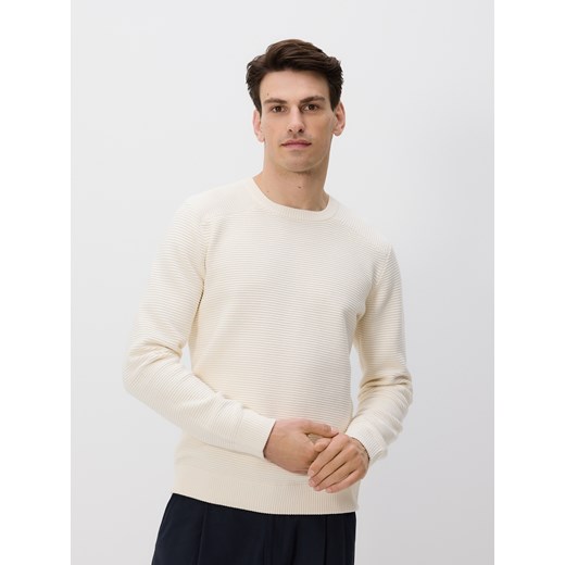 Reserved - Sweter z bawełną - złamana biel ze sklepu Reserved w kategorii Swetry męskie - zdjęcie 186010448