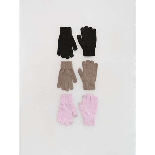 Reserved - Klasyczne rękawiczki 3 pack - wielobarwny ze sklepu Reserved w kategorii Rękawiczki dziecięce - zdjęcie 186011027