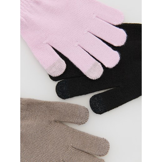 Reserved - Klasyczne rękawiczki 3 pack - wielobarwny Reserved 5-9 lat Reserved