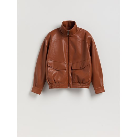 Reserved - Kurtka oversize z wysoką stójką - miedziany ze sklepu Reserved w kategorii Kurtki damskie - zdjęcie 186011029