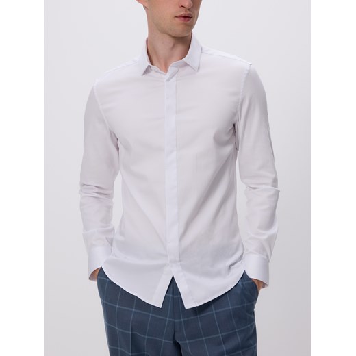 Reserved - Gładka koszula super slim fit - biały ze sklepu Reserved w kategorii Koszule męskie - zdjęcie 186011128