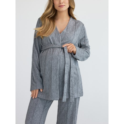 Reserved - Kardigan z wiązaniem - szary ze sklepu Reserved w kategorii Swetry ciążowe - zdjęcie 186011625