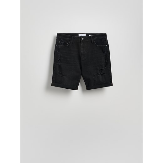 Reserved - Jeansowe szorty slim fit - szary ze sklepu Reserved w kategorii Spodenki męskie - zdjęcie 186011959