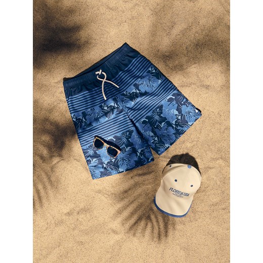 Reserved - Szorty kąpielowe z nadrukiem - granatowy ze sklepu Reserved w kategorii Kąpielówki chłopięce - zdjęcie 186012256