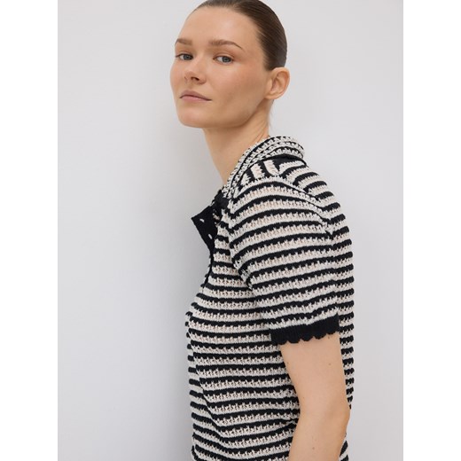 Reserved - Ażurowy sweter polo - wielobarwny ze sklepu Reserved w kategorii Swetry damskie - zdjęcie 186013607