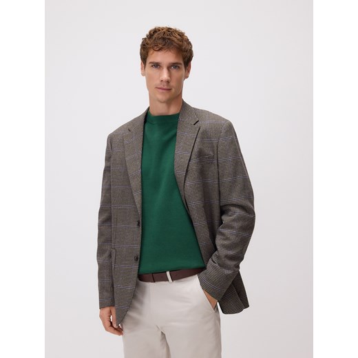 Reserved - Marynarka slim fit z wiskozą - ciemnobrązowy ze sklepu Reserved w kategorii Marynarki męskie - zdjęcie 186013667