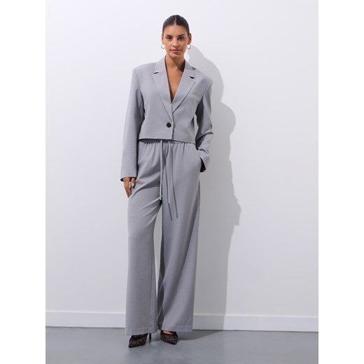 Mohito - Szare spodnie wide leg - szary ze sklepu Mohito w kategorii Spodnie damskie - zdjęcie 186013865