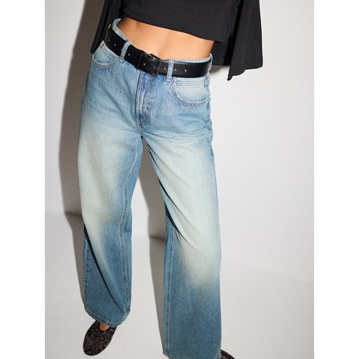 Mohito - Jeansy wide leg - granatowy ze sklepu Mohito w kategorii Jeansy damskie - zdjęcie 186013896