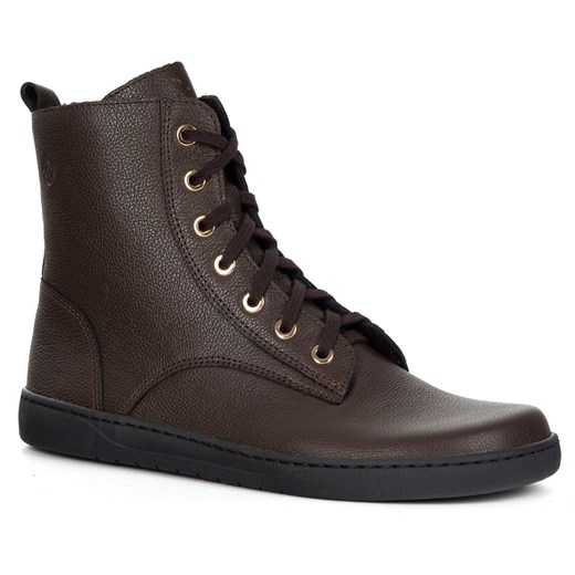 Buty damskie barefoot zimowe skórzane Olivier Liv 1303 ocieplane brązowe ze sklepu butyolivier w kategorii Półbuty damskie - zdjęcie 186014655
