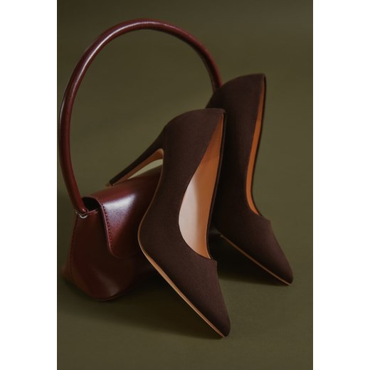 Brązowe Klasyczne Szpilki Vices z Wkładką ze Skóry Naturalnej Ennoriel ze sklepu born2be.pl w kategorii Czółenka - zdjęcie 186016465