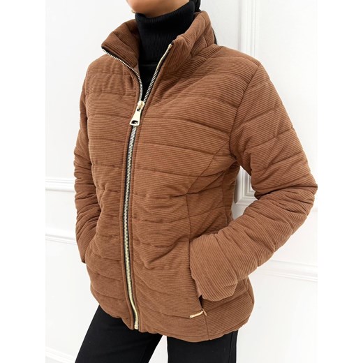 Brązowa Sztruksowa Kurtka ze sklepu ModnaKiecka.pl w kategorii Kurtki damskie - zdjęcie 186016569