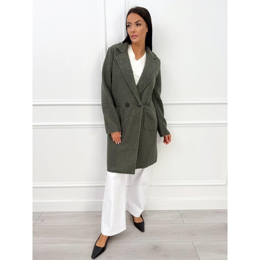 Khaki Płaszcz z Kieszeniami Modnakiecka.pl 44 ModnaKiecka.pl