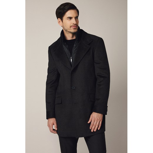 Płaszcz Brązowy z Kratę z Wełną Ebikon ze sklepu Lancerto S.A. w kategorii Płaszcze męskie - zdjęcie 186016895