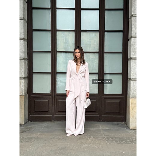 Mohito - Pudrowe spodnie z szeroką nogawką - pastelowy różowy ze sklepu Mohito w kategorii Spodnie damskie - zdjęcie 186017138