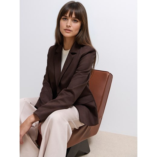 Mohito - Ciemnobrązowa marynarka - brązowy Mohito 38 Mohito