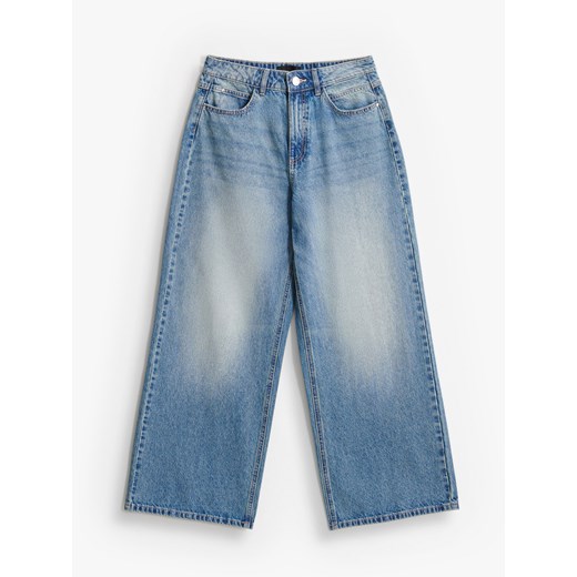 Mohito - Jeansy wide leg petite - granatowy ze sklepu Mohito w kategorii Jeansy damskie - zdjęcie 186017356