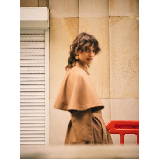 Mohito - Trencz oversize - beżowy ze sklepu Mohito w kategorii Płaszcze damskie - zdjęcie 186017688