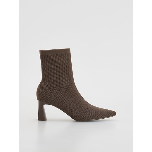 Reserved - Botki na obcasie - brązowy ze sklepu Reserved w kategorii Botki - zdjęcie 186023769