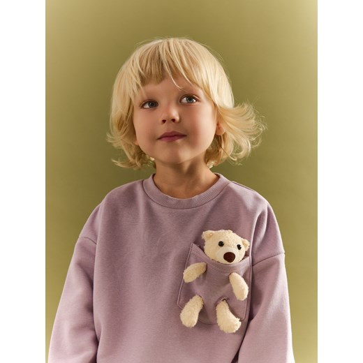 Reserved - Bluza z misiem - jasnofioletowy ze sklepu Reserved w kategorii Bluzy chłopięce - zdjęcie 186023917