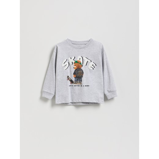 Reserved - Longsleeve z nadrukiem - ciemnoszary ze sklepu Reserved w kategorii T-shirty chłopięce - zdjęcie 186024105