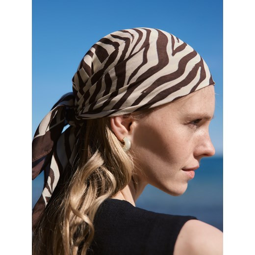 Reserved - Wzorzysta apaszka - ciemnobrązowy Reserved ONE SIZE okazyjna cena Reserved