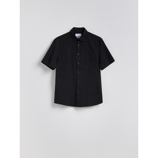 Reserved - Koszula regular z dodatkiem lnu - czarny Reserved L promocja Reserved