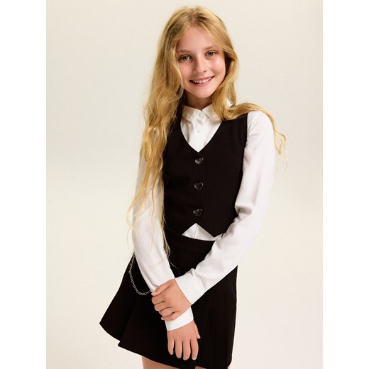 Reserved - Plisowana spódnica z łańcuszkiem - czarny ze sklepu Reserved w kategorii Spódnice dziewczęce - zdjęcie 186025009