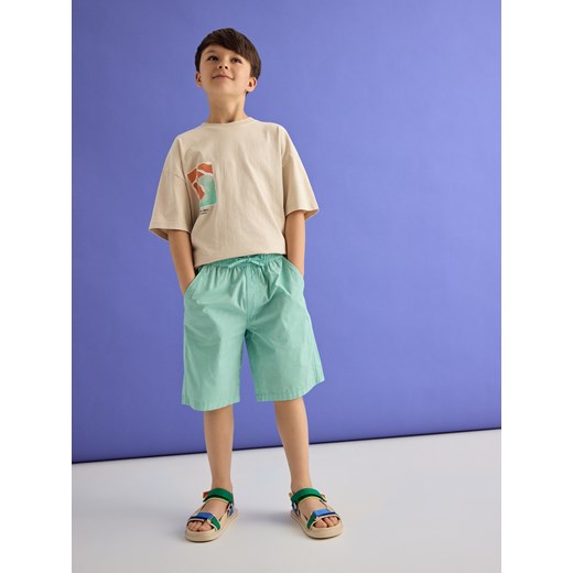 Reserved - Bawełniane szorty - miętowy Reserved 140 (9 lat) okazyjna cena Reserved