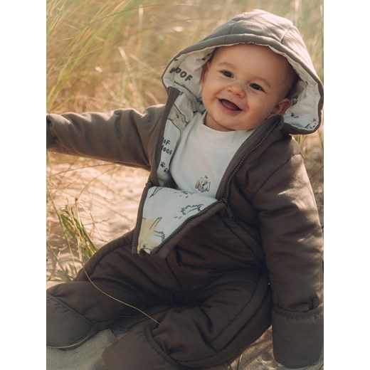 Reserved - Ocieplany kombinezon z kapturem - brązowy Reserved 62 (1-3 m.) Reserved