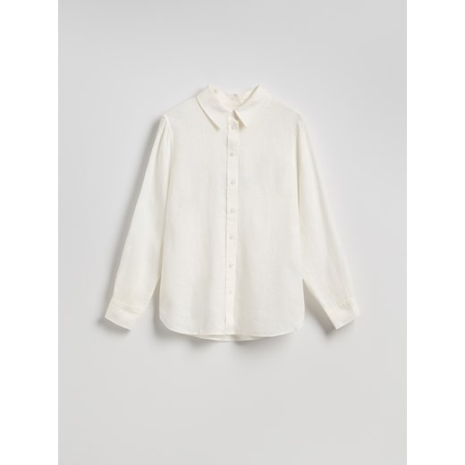 Reserved - Lniana koszula - biały ze sklepu Reserved w kategorii Koszule damskie - zdjęcie 186025505
