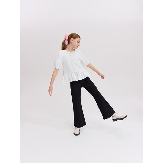 Reserved - Jeansy flare high waist - czarny Reserved 146 (10 lat) promocja Reserved