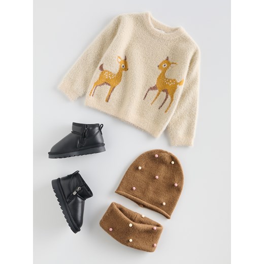 Reserved - Miękki sweter z aplikacją - wielobarwny ze sklepu Reserved w kategorii Swetry damskie - zdjęcie 186026316