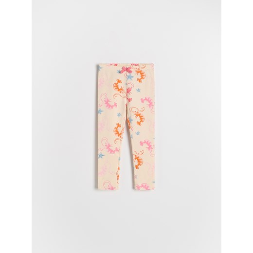 Reserved - Wzorzyste legginsy - kremowy Reserved 92 (1 okazyjna cena Reserved