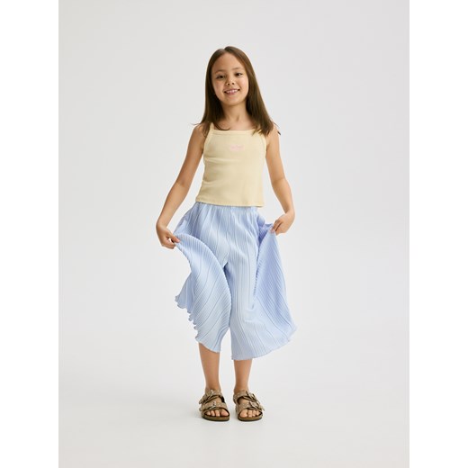 Reserved - Plisowane spodnie kuloty - jasnoniebieski ze sklepu Reserved w kategorii Spodnie dziewczęce - zdjęcie 186026415