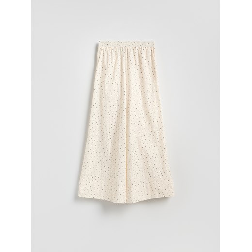 Reserved - Luźne spodnie w kropki - złamana biel ze sklepu Reserved w kategorii Spodnie damskie - zdjęcie 186026708