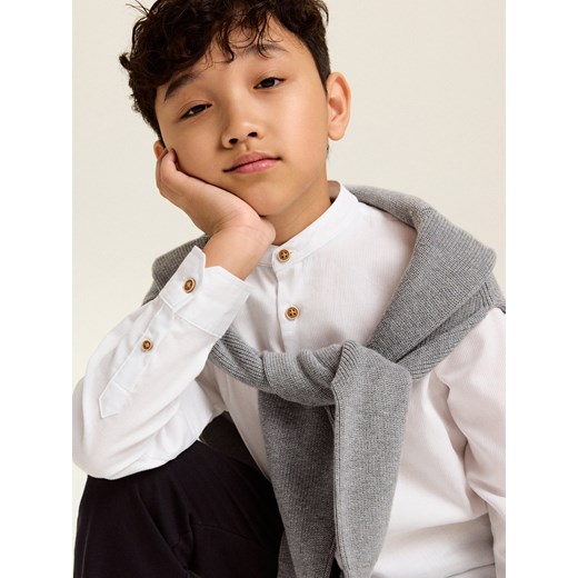 Reserved - Bawełniana koszula - biały ze sklepu Reserved w kategorii Koszule chłopięce - zdjęcie 186026715