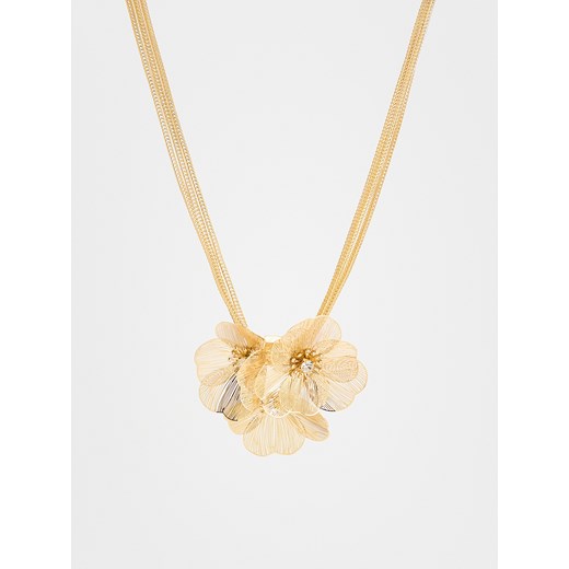 Reserved - Naszyjnik z kwiatową zawieszką - złoty ze sklepu Reserved w kategorii Naszyjniki - zdjęcie 186026759
