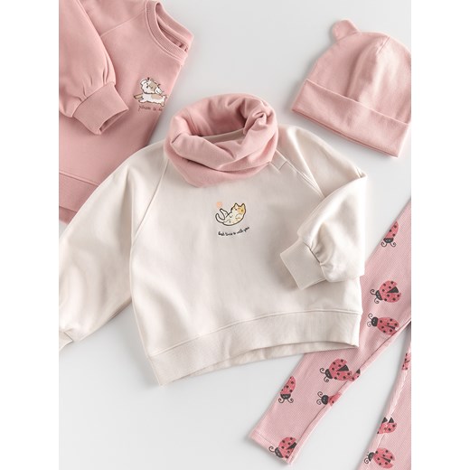 Reserved - Bluza z nadrukiem - złamana biel Reserved 80 (9-12 m.) okazyjna cena Reserved