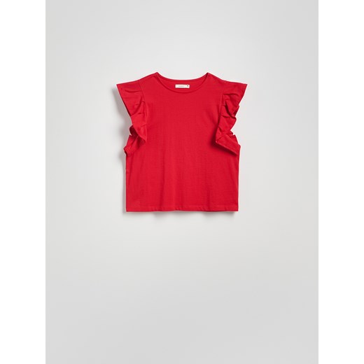 Reserved - Bluzka z falbanami - czerwony ze sklepu Reserved w kategorii Bluzki damskie - zdjęcie 186027006