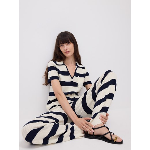 Reserved - Bawełniana bluzka polo - wielobarwny ze sklepu Reserved w kategorii Bluzki damskie - zdjęcie 186027488