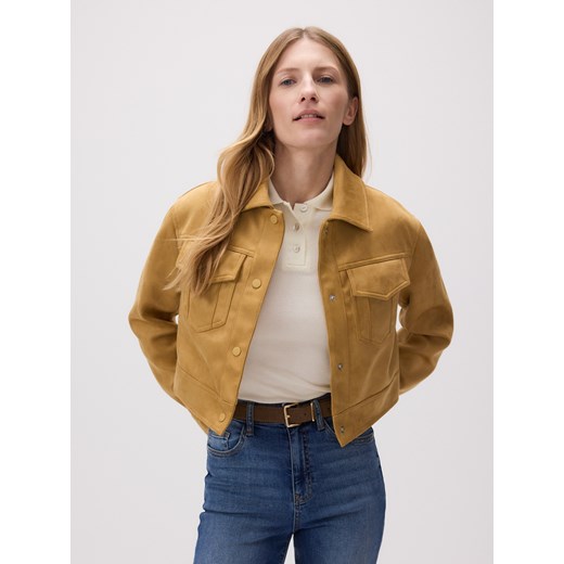 Reserved - Krótka kurtka z kołnierzykiem - kremowy ze sklepu Reserved w kategorii Kurtki damskie - zdjęcie 186027606