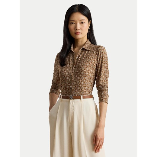 LAUREN RALPH LAUREN Koszula 200980178001 Beżowy Slim Fit ze sklepu MODIVO w kategorii Koszule damskie - zdjęcie 186028519