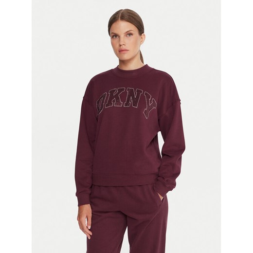 DKNY Sport Bluza DP5T1462 Bordowy Regular Fit ze sklepu MODIVO w kategorii Bluzy damskie - zdjęcie 186028637